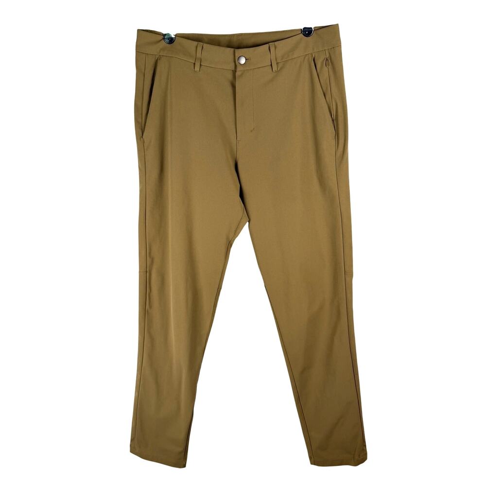 Lululemon Commission Pant Slim Men's Waist 34x32 Warpstreme M5439S Tan Khaki
